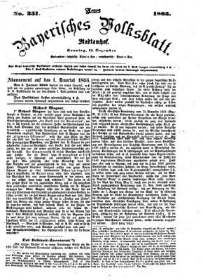 Neues bayerisches Volksblatt Sonntag 24. Dezember 1865
