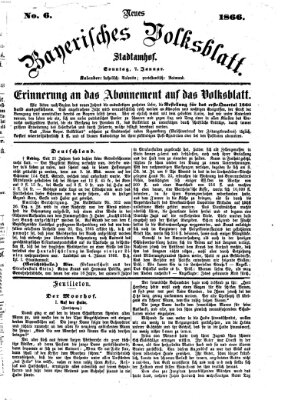 Neues bayerisches Volksblatt Sonntag 7. Januar 1866