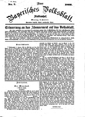 Neues bayerisches Volksblatt Montag 8. Januar 1866