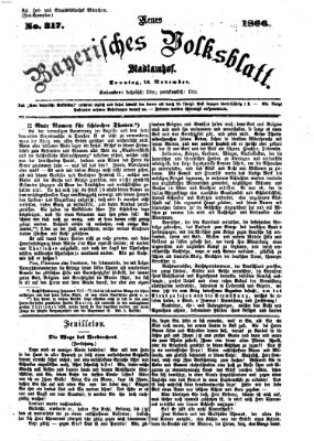 Neues bayerisches Volksblatt Sonntag 18. November 1866