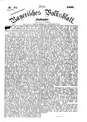 Neues bayerisches Volksblatt Montag 25. Februar 1867