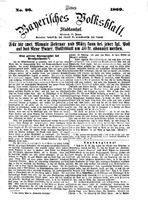 Neues bayerisches Volksblatt Mittwoch 27. Januar 1869