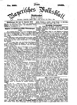 Neues bayerisches Volksblatt Montag 27. Dezember 1869