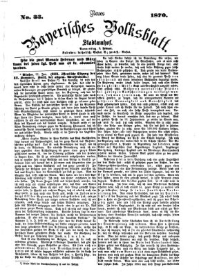 Neues bayerisches Volksblatt Donnerstag 3. Februar 1870