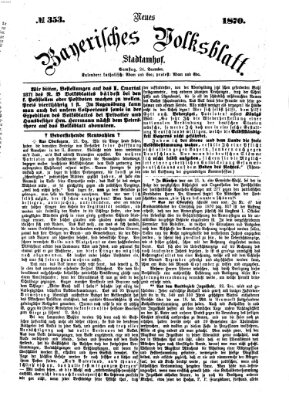 Neues bayerisches Volksblatt Samstag 24. Dezember 1870