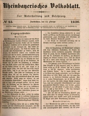 Rheinbayerisches Volksblatt Sonntag 14. Februar 1836