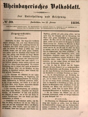 Rheinbayerisches Volksblatt Dienstag 23. Februar 1836