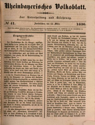 Rheinbayerisches Volksblatt Sonntag 13. März 1836