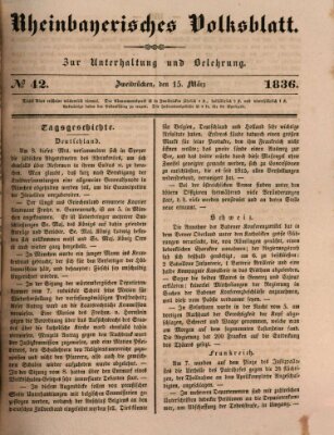 Rheinbayerisches Volksblatt Dienstag 15. März 1836