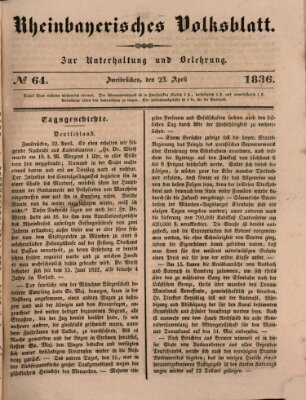 Rheinbayerisches Volksblatt Samstag 23. April 1836
