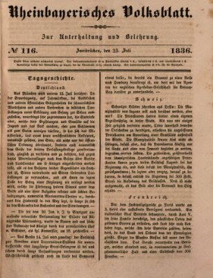 Rheinbayerisches Volksblatt Samstag 23. Juli 1836
