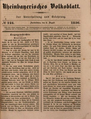 Rheinbayerisches Volksblatt Samstag 6. August 1836