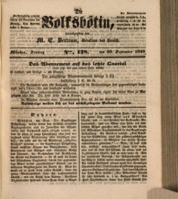 Die Volksbötin Sonntag 30. September 1849