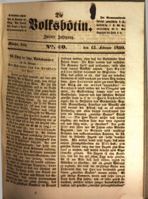 Die Volksbötin Freitag 15. Februar 1850