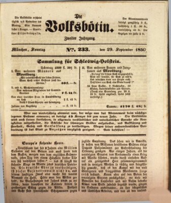Die Volksbötin Sonntag 29. September 1850
