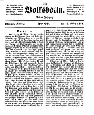 Die Volksbötin Sonntag 16. März 1851