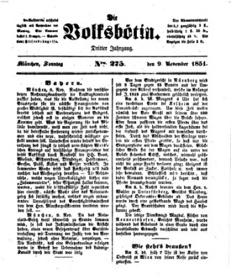 Die Volksbötin Sonntag 9. November 1851