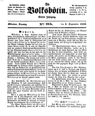 Die Volksbötin Sonntag 5. September 1852
