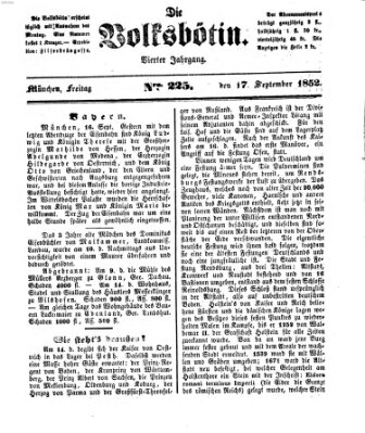 Die Volksbötin Freitag 17. September 1852