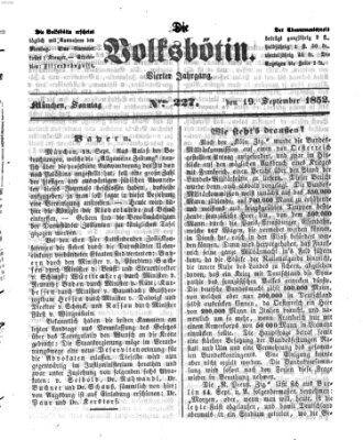 Die Volksbötin Sonntag 19. September 1852