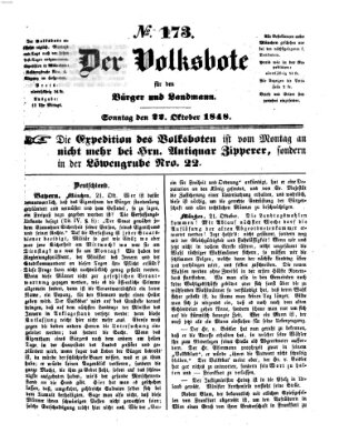 Der Volksbote für den Bürger und Landmann Sonntag 22. Oktober 1848