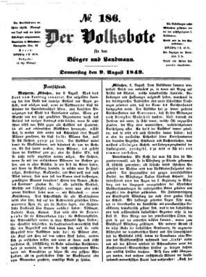 Der Volksbote für den Bürger und Landmann Donnerstag 9. August 1849