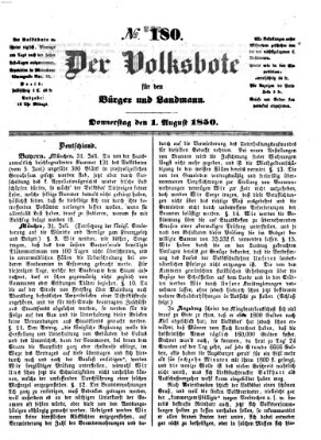 Der Volksbote für den Bürger und Landmann Donnerstag 1. August 1850