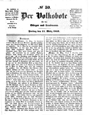Der Volksbote für den Bürger und Landmann Freitag 11. März 1853