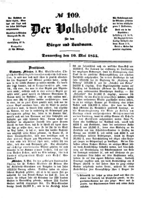 Der Volksbote für den Bürger und Landmann Donnerstag 10. Mai 1855
