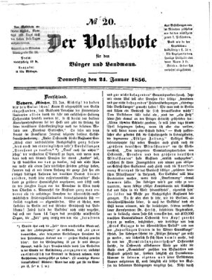Der Volksbote für den Bürger und Landmann Donnerstag 24. Januar 1856