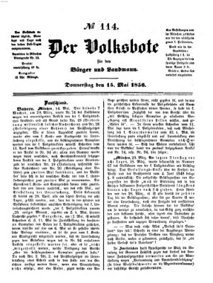 Der Volksbote für den Bürger und Landmann Donnerstag 15. Mai 1856