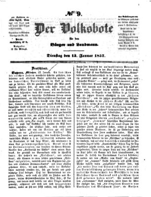 Der Volksbote für den Bürger und Landmann Dienstag 13. Januar 1857