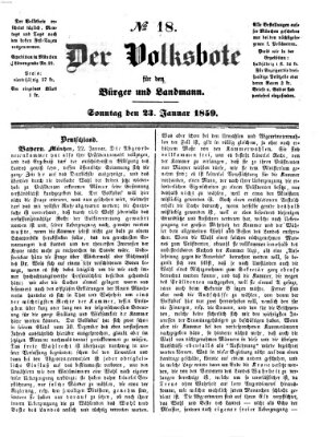 Der Volksbote für den Bürger und Landmann Sonntag 23. Januar 1859