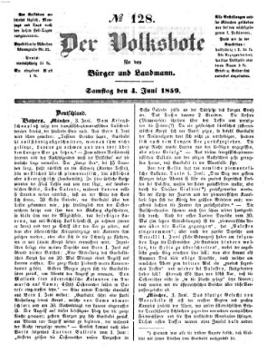 Der Volksbote für den Bürger und Landmann Samstag 4. Juni 1859