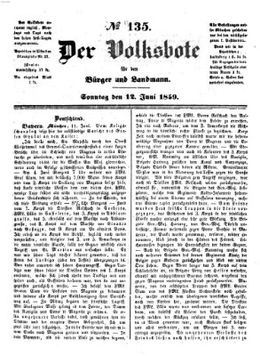 Der Volksbote für den Bürger und Landmann Sonntag 12. Juni 1859