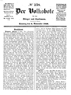 Der Volksbote für den Bürger und Landmann Sonntag 6. November 1859