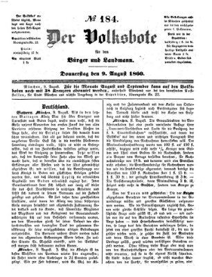 Der Volksbote für den Bürger und Landmann Donnerstag 9. August 1860