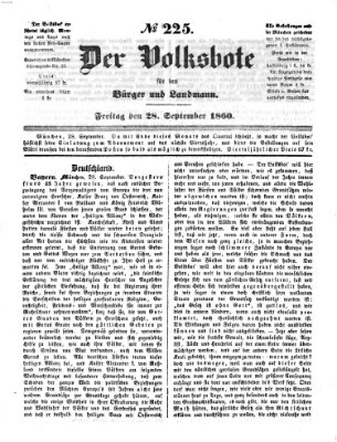 Der Volksbote für den Bürger und Landmann Freitag 28. September 1860