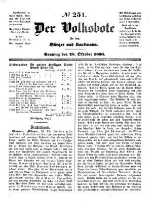 Der Volksbote für den Bürger und Landmann Sonntag 28. Oktober 1860