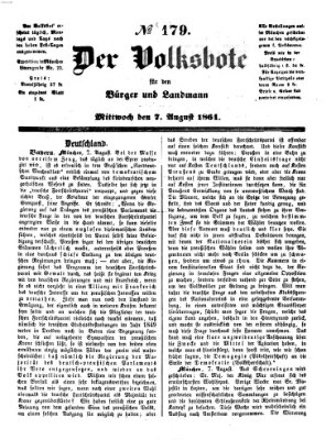 Der Volksbote für den Bürger und Landmann Mittwoch 7. August 1861