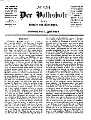 Der Volksbote für den Bürger und Landmann Mittwoch 9. Juli 1862