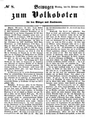 Der Volksbote für den Bürger und Landmann Montag 24. Februar 1862