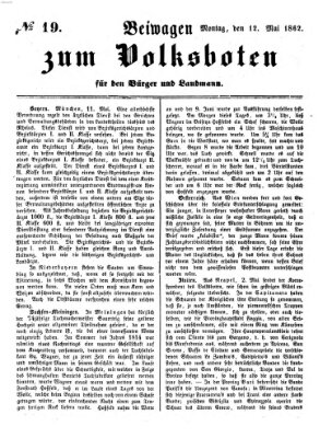 Der Volksbote für den Bürger und Landmann Montag 12. Mai 1862