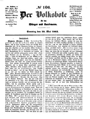 Der Volksbote für den Bürger und Landmann Sonntag 10. Mai 1863