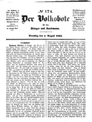 Der Volksbote für den Bürger und Landmann Dienstag 4. August 1863
