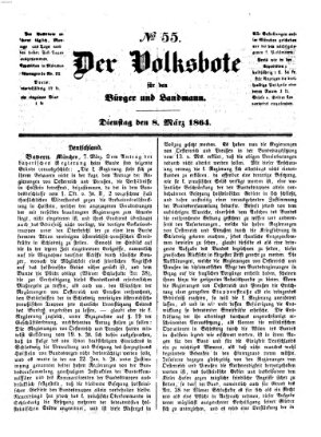 Der Volksbote für den Bürger und Landmann Dienstag 8. März 1864