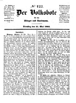 Der Volksbote für den Bürger und Landmann Dienstag 31. Mai 1864