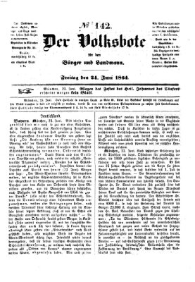 Der Volksbote für den Bürger und Landmann Freitag 24. Juni 1864
