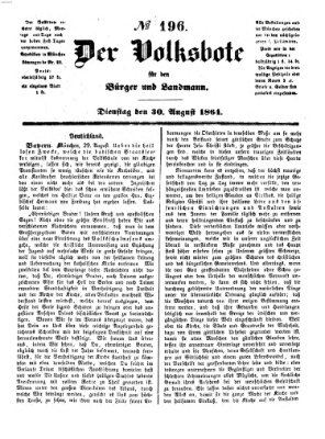 Der Volksbote für den Bürger und Landmann Dienstag 30. August 1864