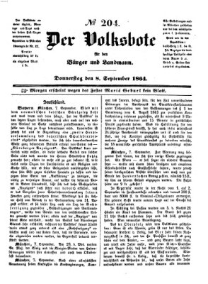 Der Volksbote für den Bürger und Landmann Donnerstag 8. September 1864